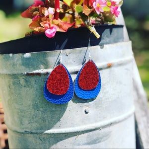 4th Of July Earrings. Glitter Earrings